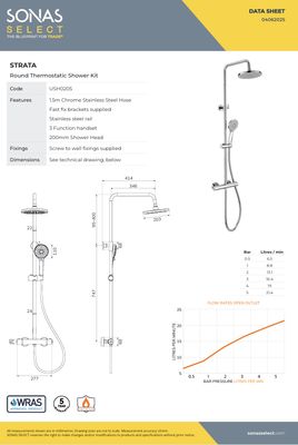 STRATA Round Thermostatic Shower Kit Chrome