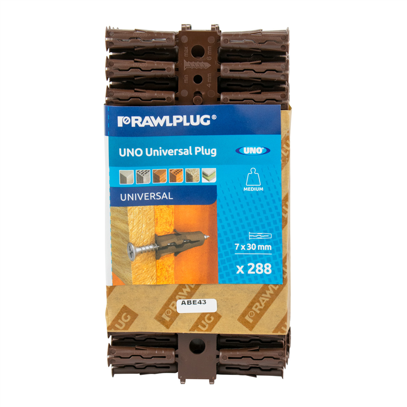 UNO UNIVERSAL PLUG WRAP OF 288PC BROWN 7MM X 3PCS  [SINGLE]
