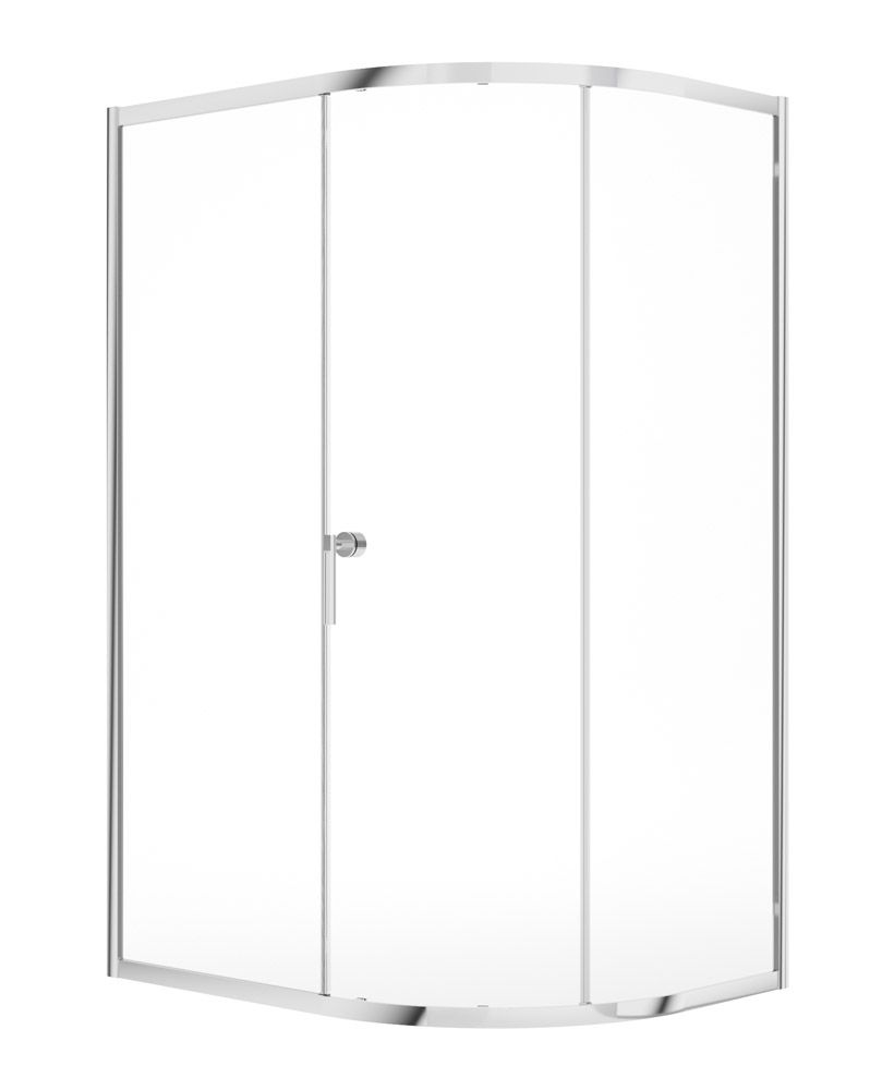ZEBA Single Door Offset Quadrant Chrome