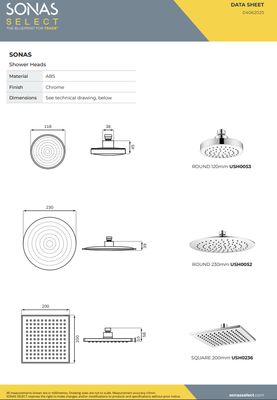 SONAS Sync Round Shower Head Chrome
