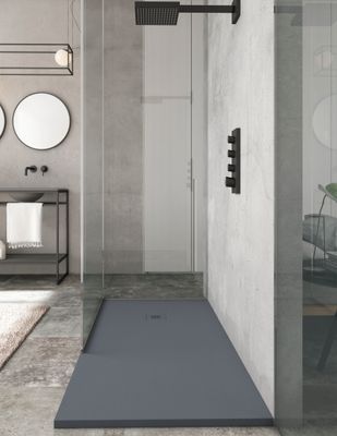 Rectangle Anthracite Sand Slate Shower Tray &amp; Grid