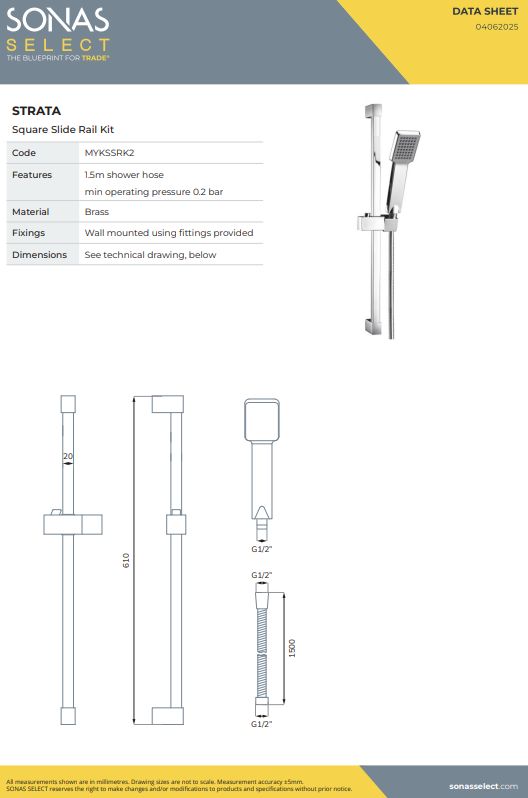 SQUARE Slide Rail Kit Chrome