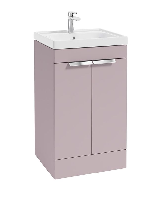 STOCKHOLM Floorstanding 50cm Two Door Unit Matt Cashmere Pink &amp; Handles
