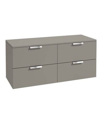 STOCKHOLM Wall Hung 120cm Four Drawer Countertop Unit Matt Khaki &amp; Handles