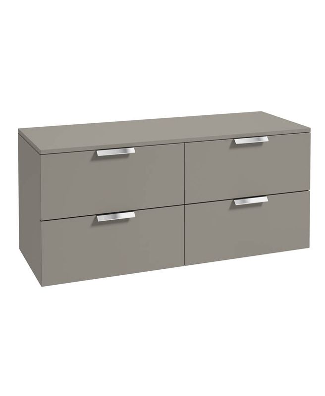 STOCKHOLM Wall Hung 120cm Four Drawer Countertop Unit Matt Khaki &amp; Handles