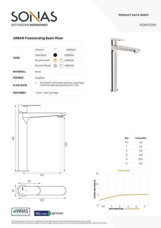 URBAN Freestanding Basin Mixer