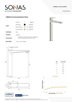 URBAN Freestanding Basin Mixer