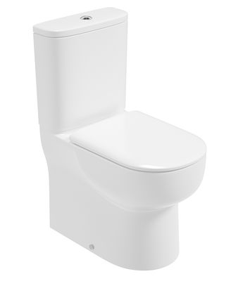 VIA Fully Shrouded Comfort Height Closed Coupled Rimless Pan &amp; Soft Close Seat