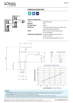 SONAS Norfolk Basin Taps Chrome