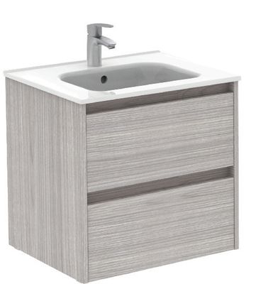 SONAS Smart 60cm Sandy Grey Wall Hung 2 Drawer Vanity Unit