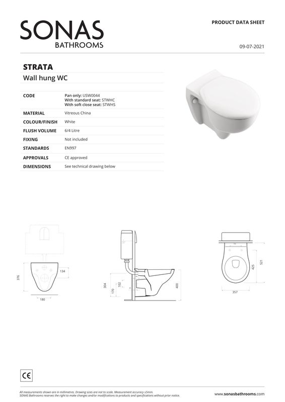 SONAS Strata Wall Hung WC