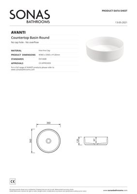 SONAS Avanti Round Countertop Basin Forest Green