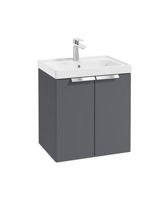 STOCKHOLM Wall Hung 50cm Two Door Unit Matt Midnight Grey &amp; Handles