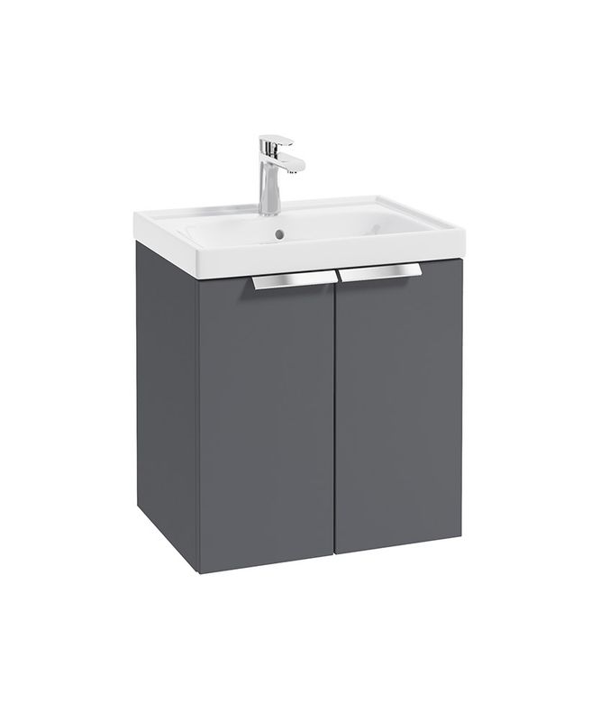 STOCKHOLM Wall Hung 50cm Two Door Unit Matt Midnight Grey &amp; Handles