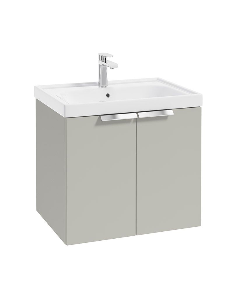 STOCKHOLM Wall Hung 60cm Two Door Unit Matt Arctic Grey &amp; Handles