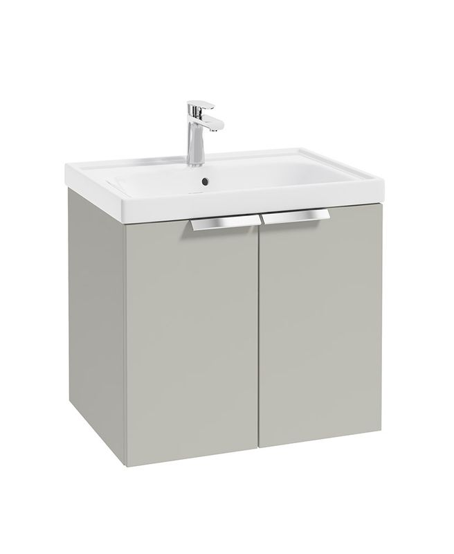 STOCKHOLM Wall Hung 60cm Two Door Unit Matt Arctic Grey &amp; Handles