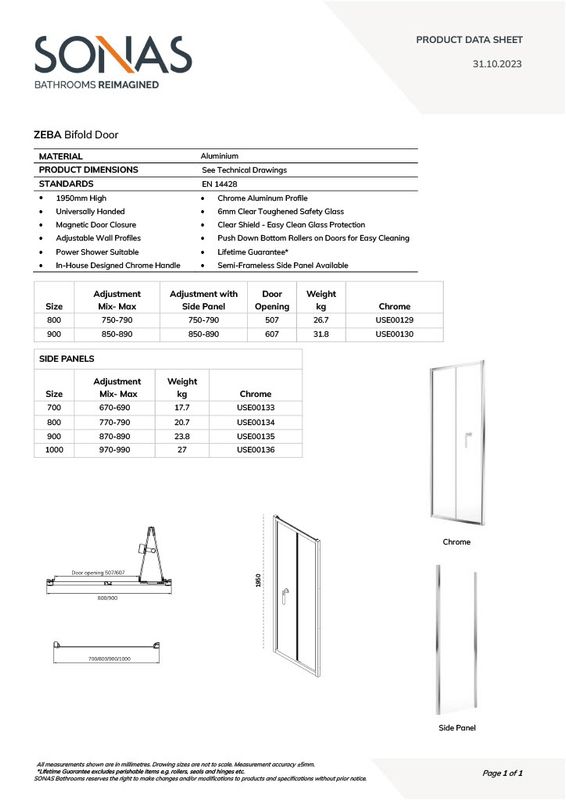 ZEBA Bifold Door Chrome