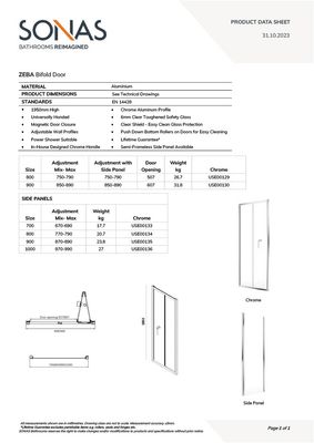 ZEBA Bifold Door Chrome