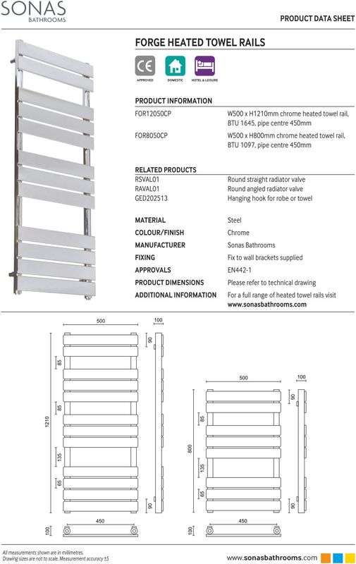 SONAS Forge Chrome Heated Towel Rail