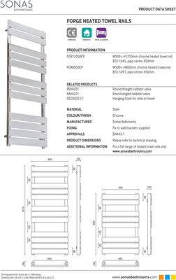 SONAS Forge Chrome Heated Towel Rail