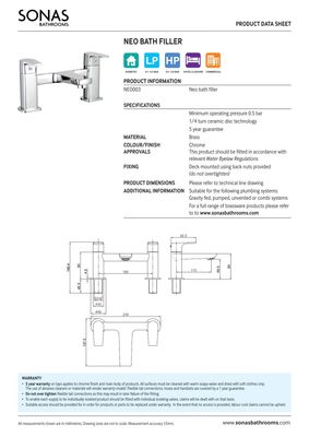 SONAS Neo Bath Filler Chrome
