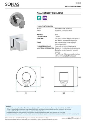 SONAS Sync Square Wall Elbow Chrome