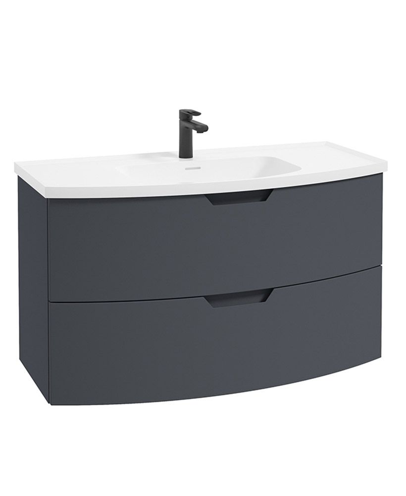 SONAS Arc 100cm Night Sky Blue Matt 2 Drawer Wall Hung Vanity Unit
