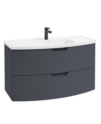 SONAS Arc 100cm Night Sky Blue Matt 2 Drawer Wall Hung Vanity Unit