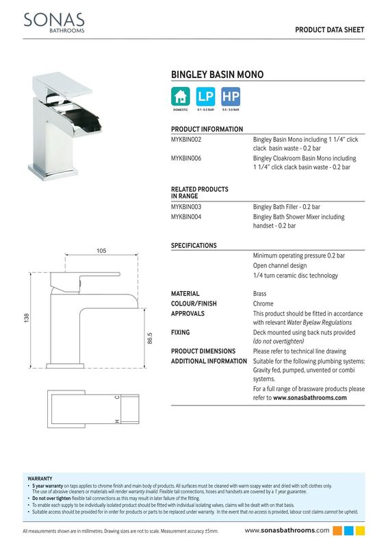 SONAS Bingley Basin Mixer Matt Black