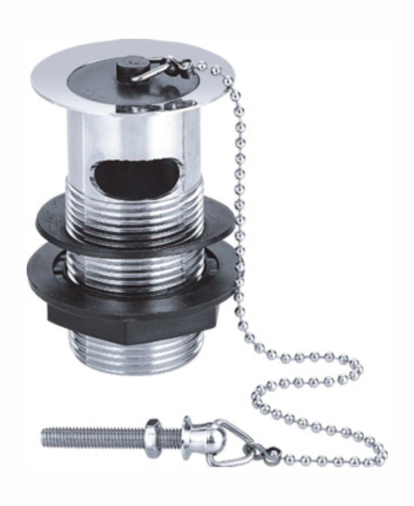 SONAS Brass Basin Waste with Plastic Plug &amp; Chain