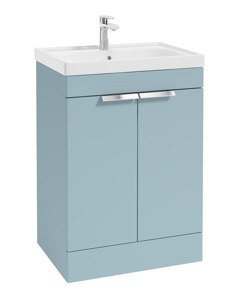 STOCKHOLM Floorstanding 60cm Two Door Unit Matt Morning Sky Blue &amp; Handles