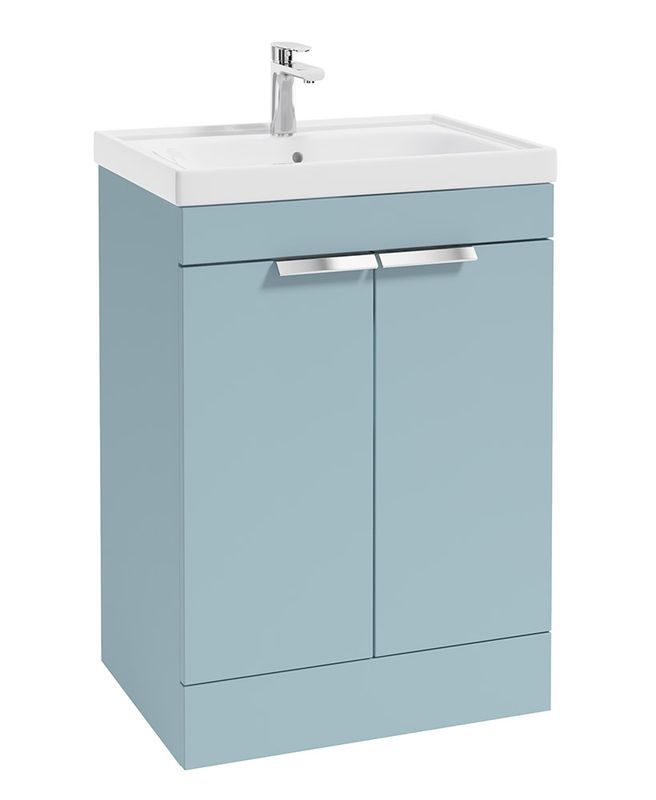 STOCKHOLM Floorstanding 60cm Two Door Unit Matt Morning Sky Blue &amp; Handles