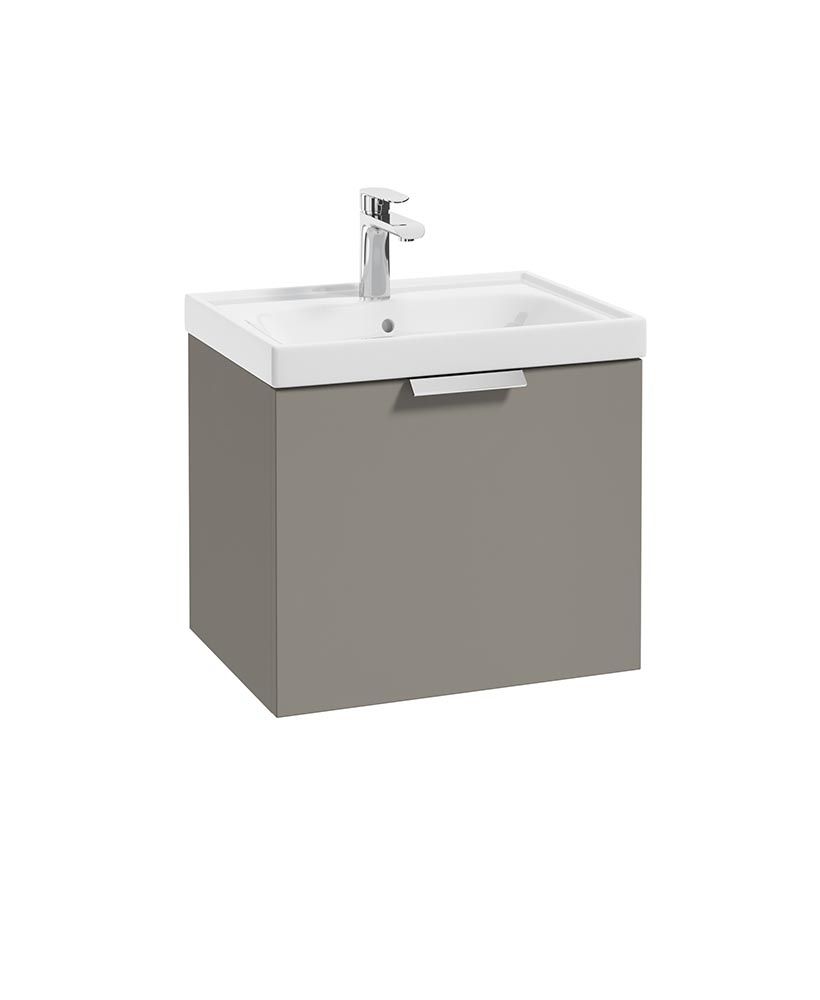 STOCKHOLM Wall Hung  50cm Single Drawer Unit Matt Khaki &amp; Handles