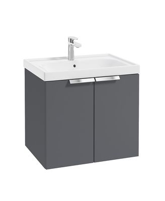 STOCKHOLM Wall Hung 60cm Two Door Unit Matt Midnight Grey &amp; Handles