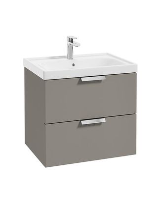 STOCKHOLM Wall Hung 60cm Two Drawer Unit Matt Khaki &amp; Handles