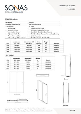 ZEBA Sliding Door Chrome