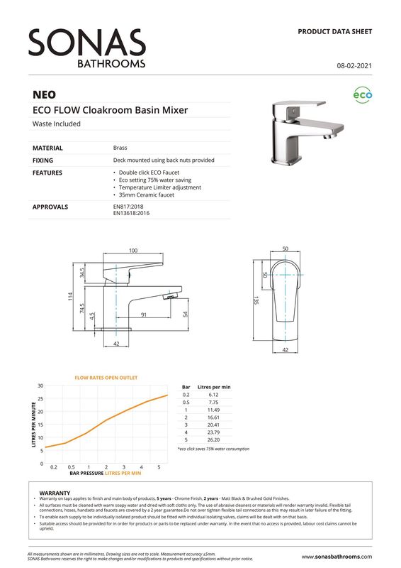 SONAS Neo Cloakroom Basin Mixer Chrome