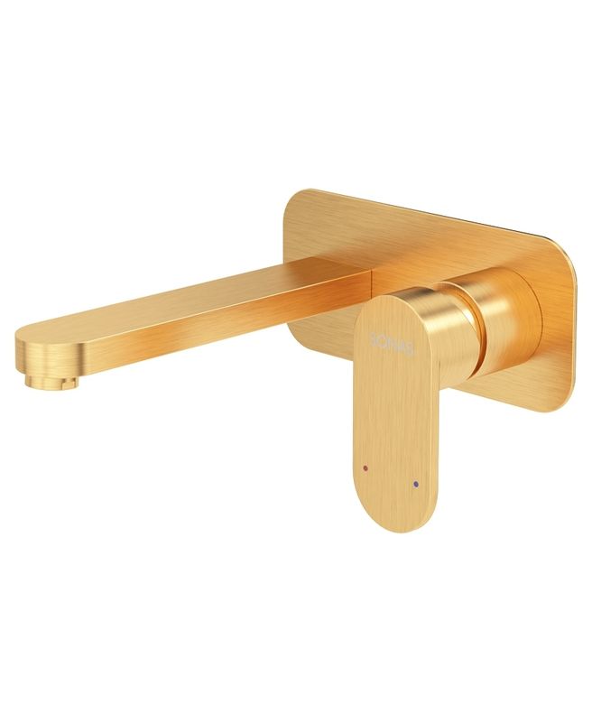 SONAS Norfolk Wall Mounted Basin Mixer Brushed Gold