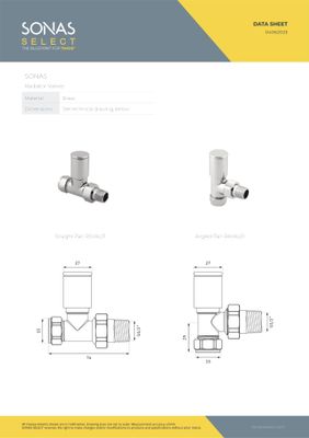 SONAS Round Head Angled Radiator Valve