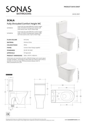 SONAS Scala Comfort Height Fully Shrouded Rimless WC