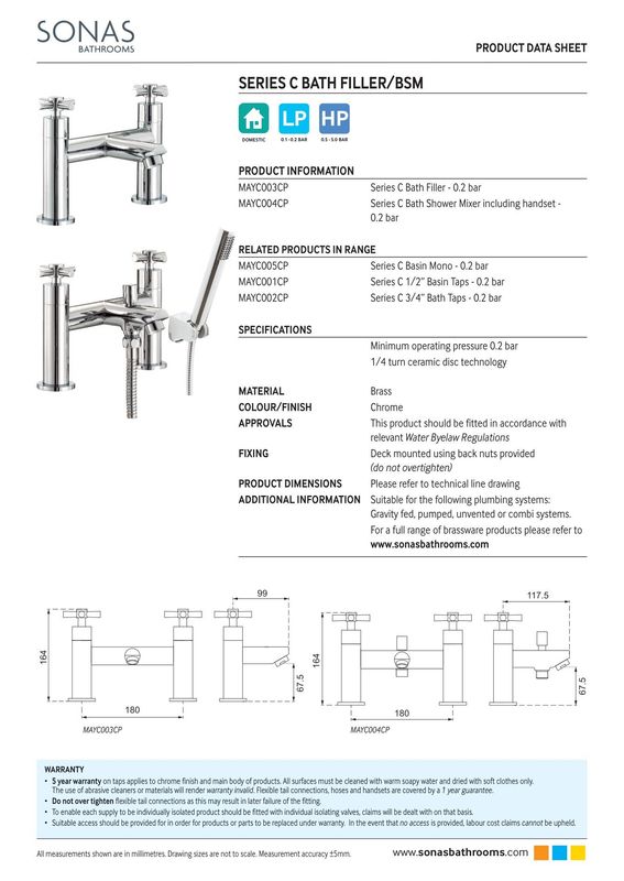 SONAS Series C Bath Filler Chrome