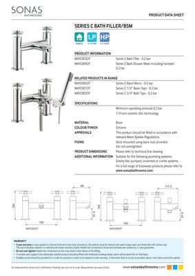 SONAS Series C Bath Filler Chrome