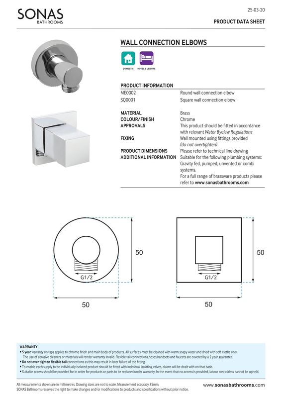 SONAS Sync Round Wall Elbow Chrome