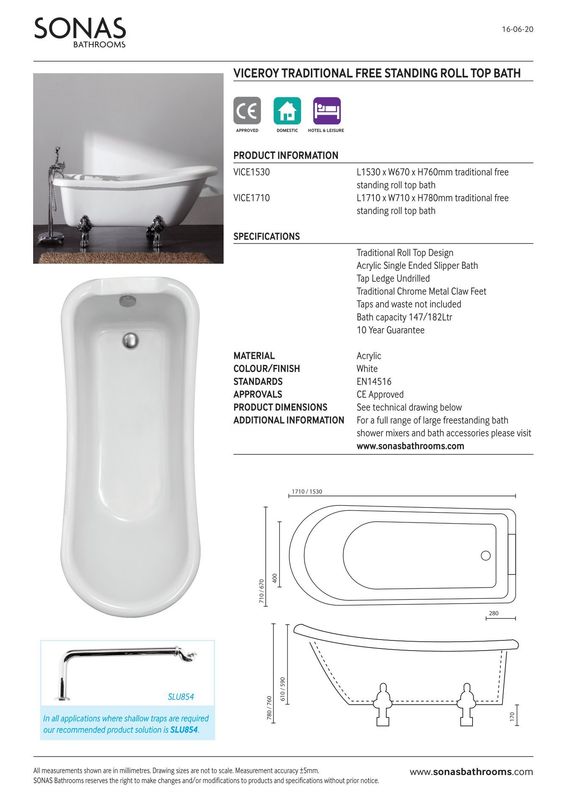 SONAS Viceroy Freestanding Bath