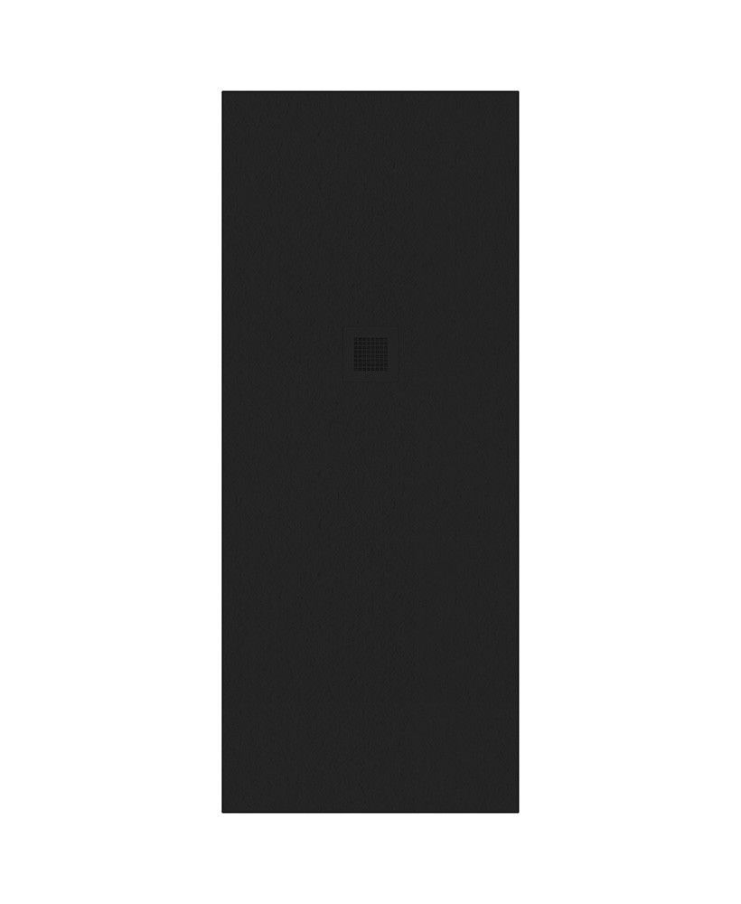 SLATE Rectangle 700mm Shower Tray Black &amp; Waste