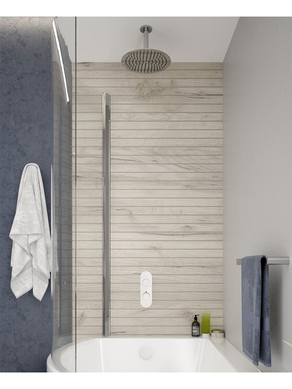 SONAS Alita Knurled Bath Set 4 &amp; Wall Mounted Fixed Head