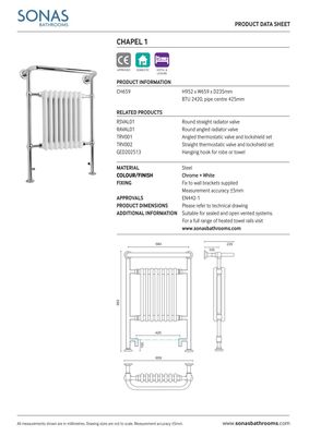 SONAS Chapel 1 Traditional Towel Radiator