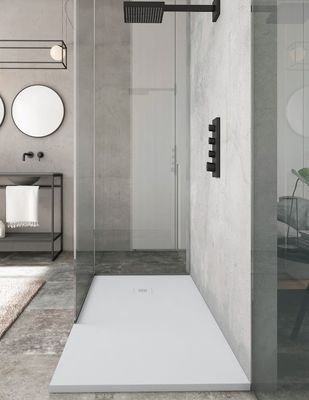 Square White Sand Slate Shower Tray &amp; Grid