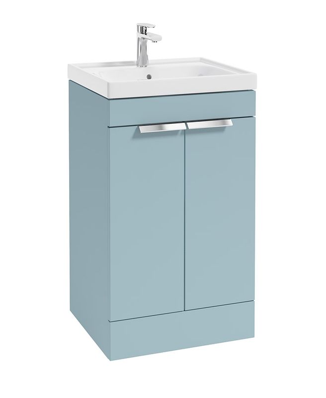 STOCKHOLM Floorstanding 50cm Two Door Unit Matt Morning Sky Blue &amp; Handles