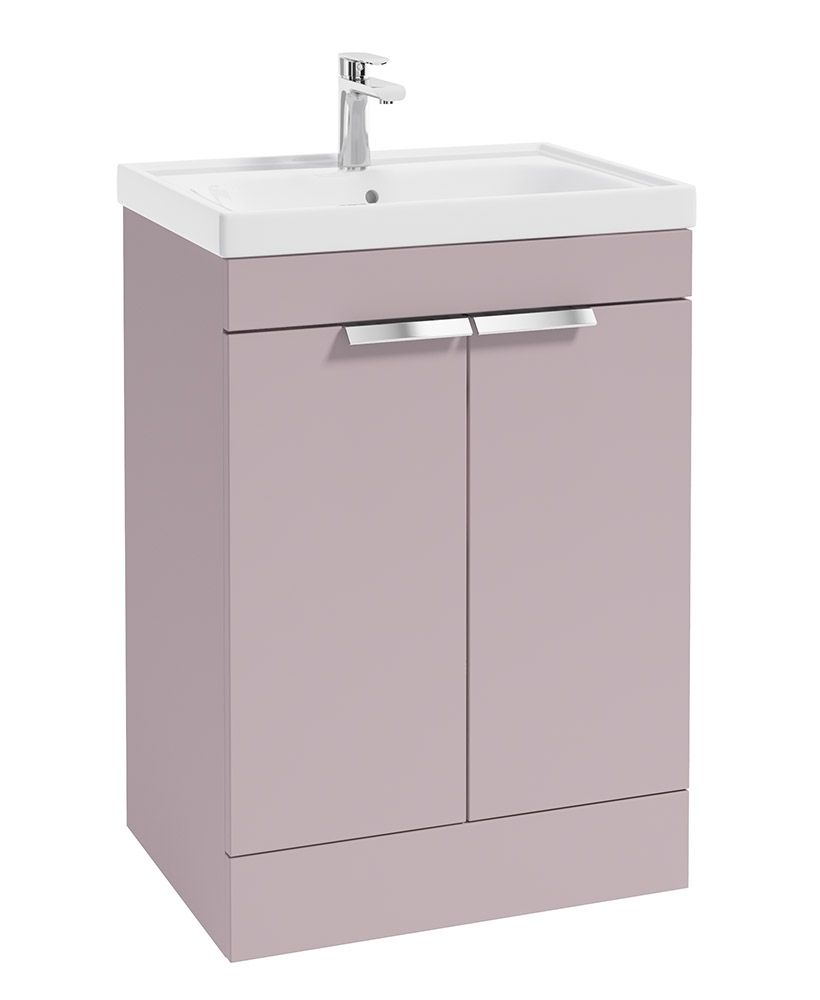 STOCKHOLM Floorstanding 60cm Two Door Unit Matt Cashmere Pink &amp; Handles